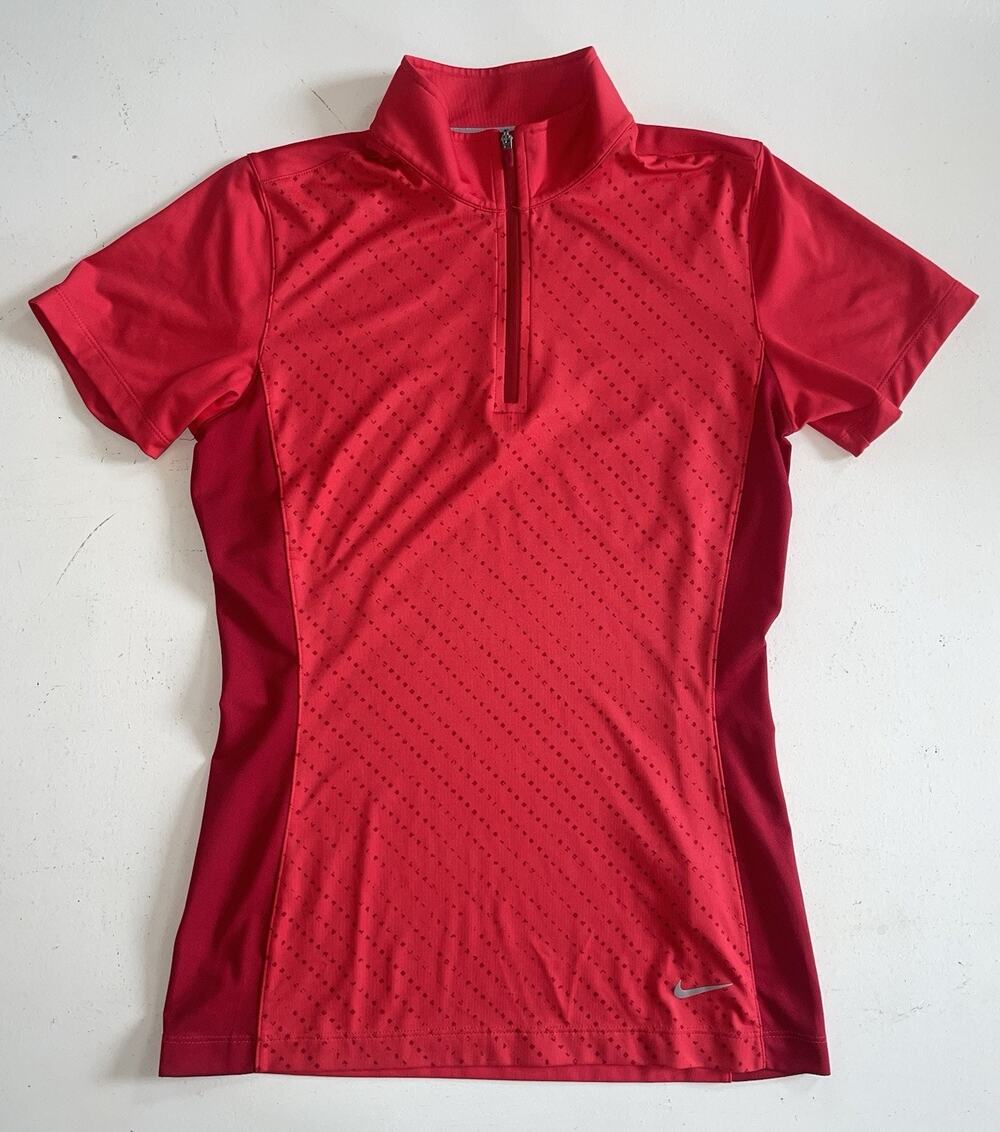 Nike Golf Tour Performance Dri-FIT Red 1/4 Zip Polo Shirt Womens XS
